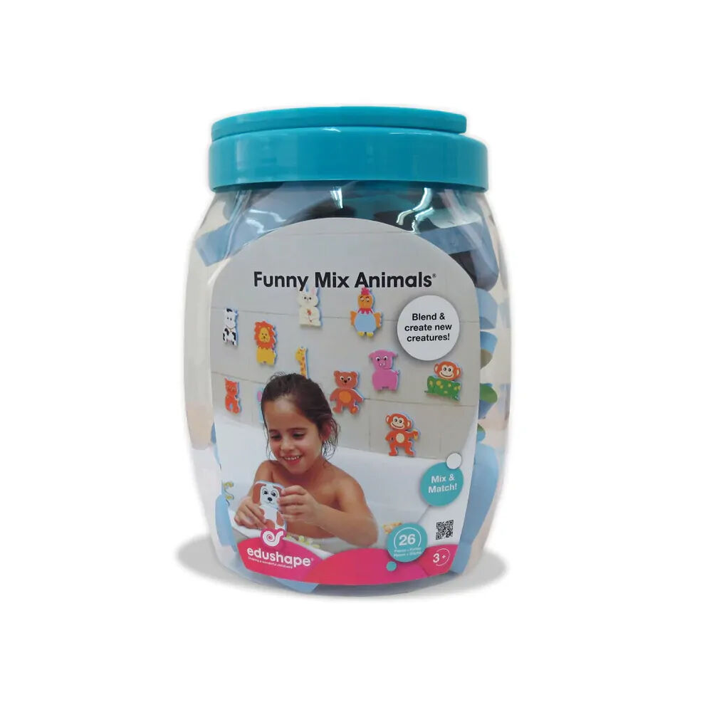 Edushape Kids Toddler 3y+ Soft Foam Bath Toy Tub Fun Funny Mix Animals Jar