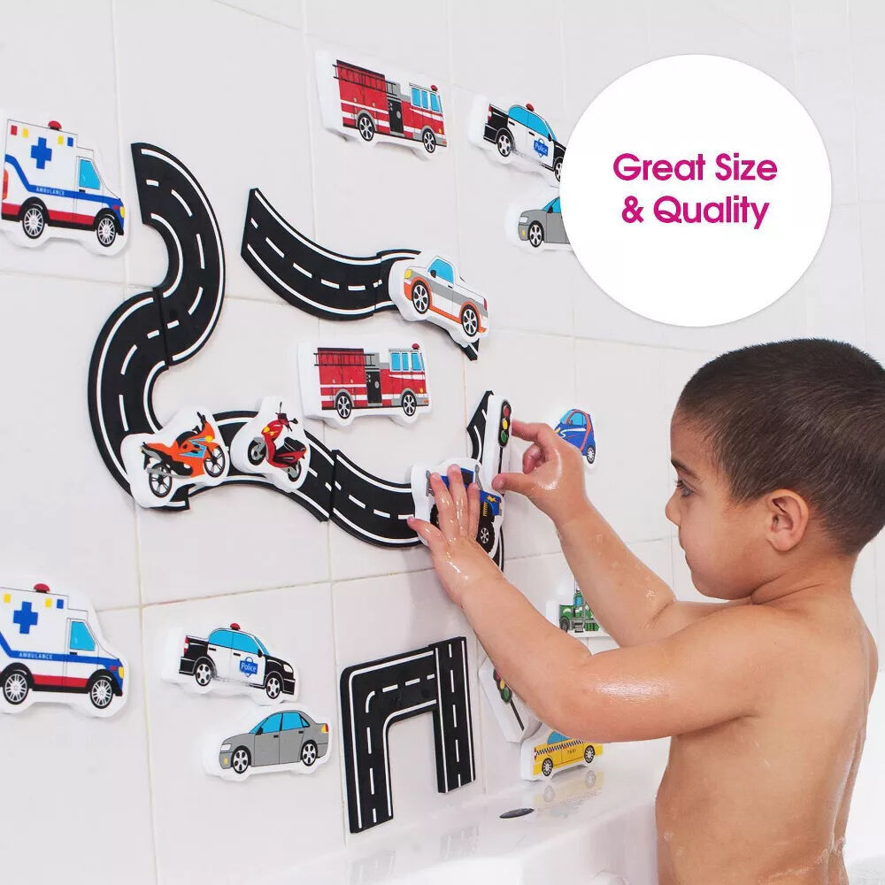 Edushape Kids 3y+ Foam Bath Vehicle Toy Set Magic Creatons Tub Fun Traffic — image 5