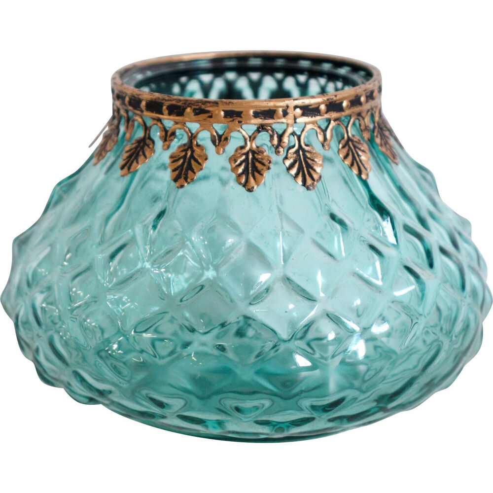 LVD Glass Votive Candle Holder Tabletop Home/Lounge Decor 13cm Moroc Shimmer