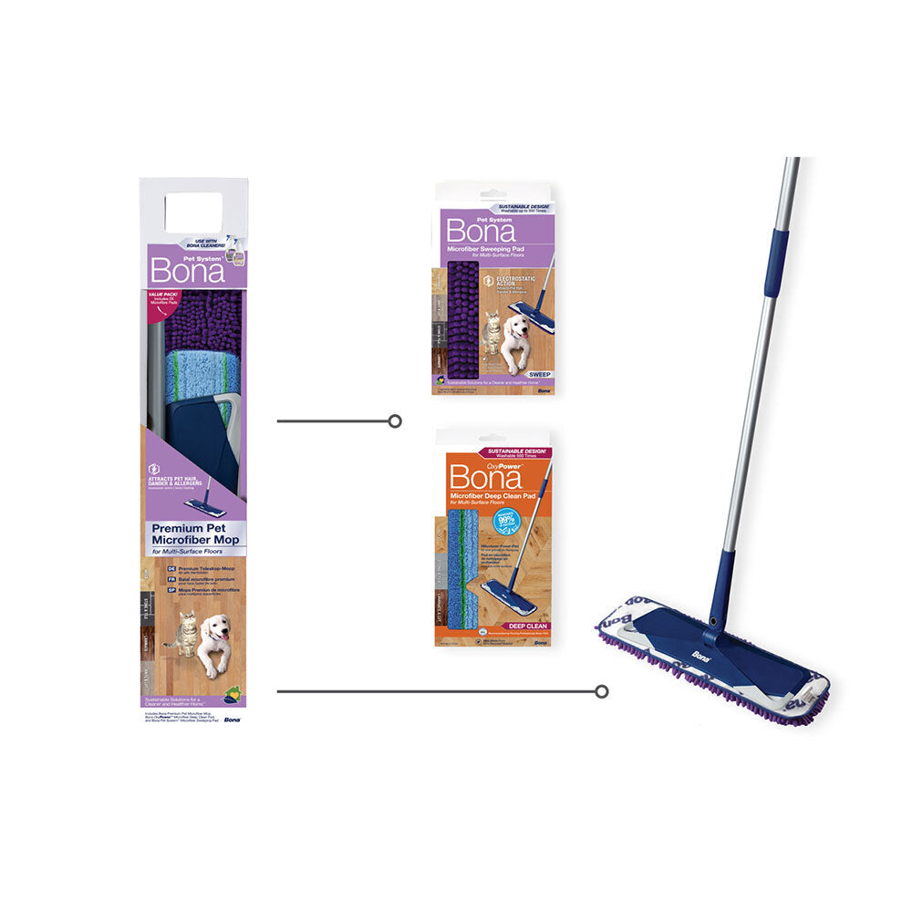 Bona Pet Premium Microfibre Deep Clean Mop for Multi-Surfaced Hard Floors — image 4