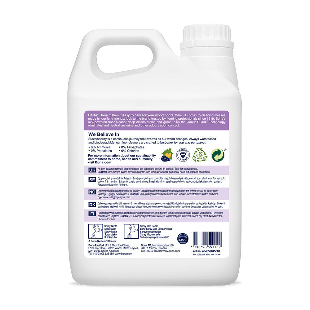 Bona Pet Care Water-Based Wood/Cork Floor Deep Cleaner 2.5L Refill Bottle — image 2