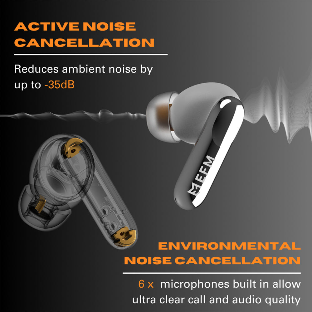 Efm Chicago TWS In-Ear Wireless Earbuds/Earphones w Active Noise Cancelling BLK — image 4