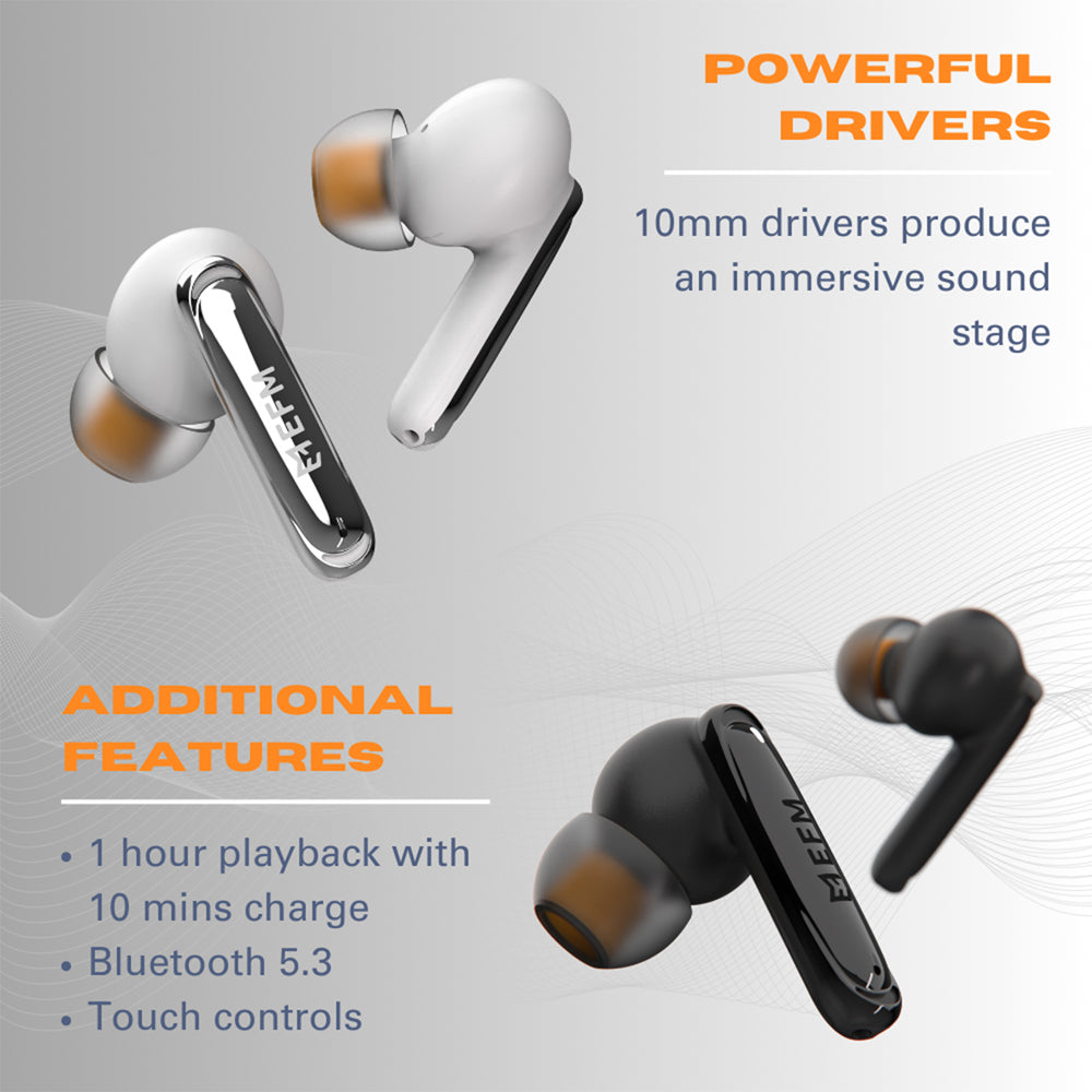 Efm New Orleans TWS In-Ear Wireless Earbuds/Earphones w Noise Cancelling — image 3