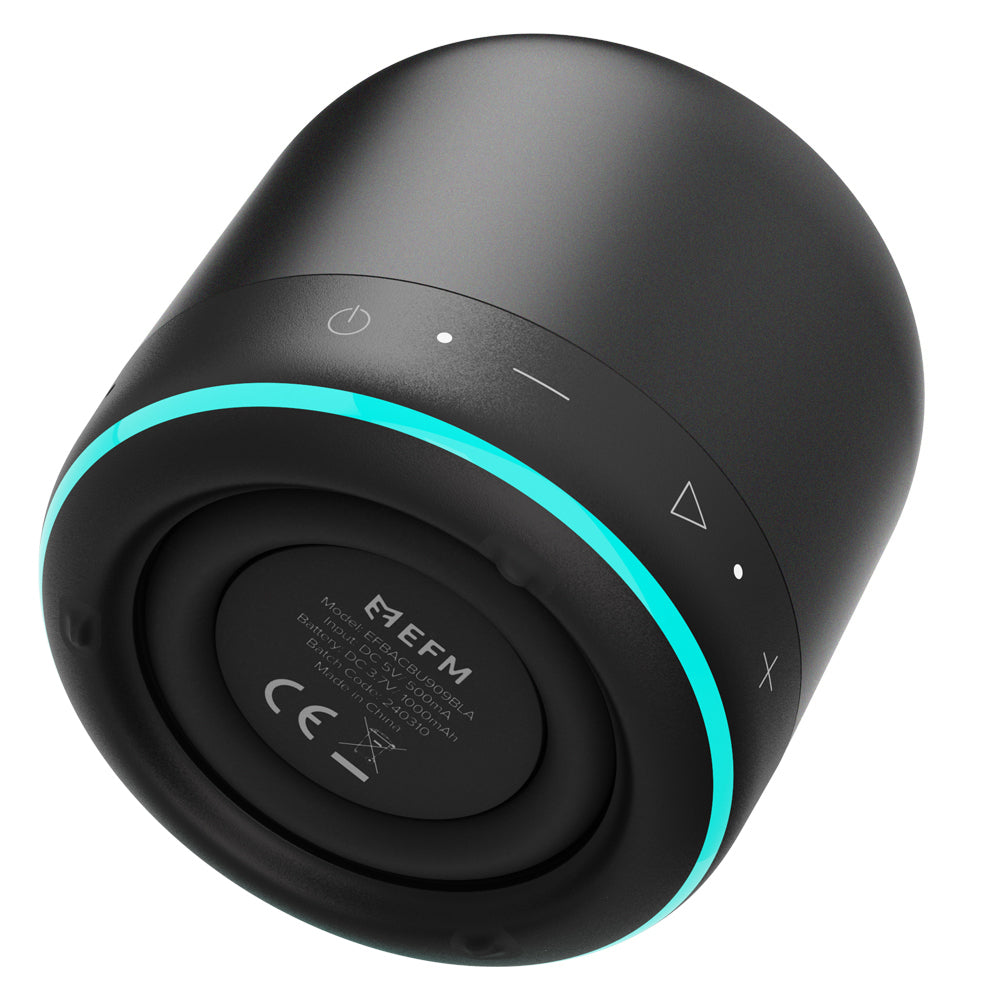 Efm Cloudbreak LED Wireless Mini Bluetooth Speaker TWS For Apple/Samsung Black