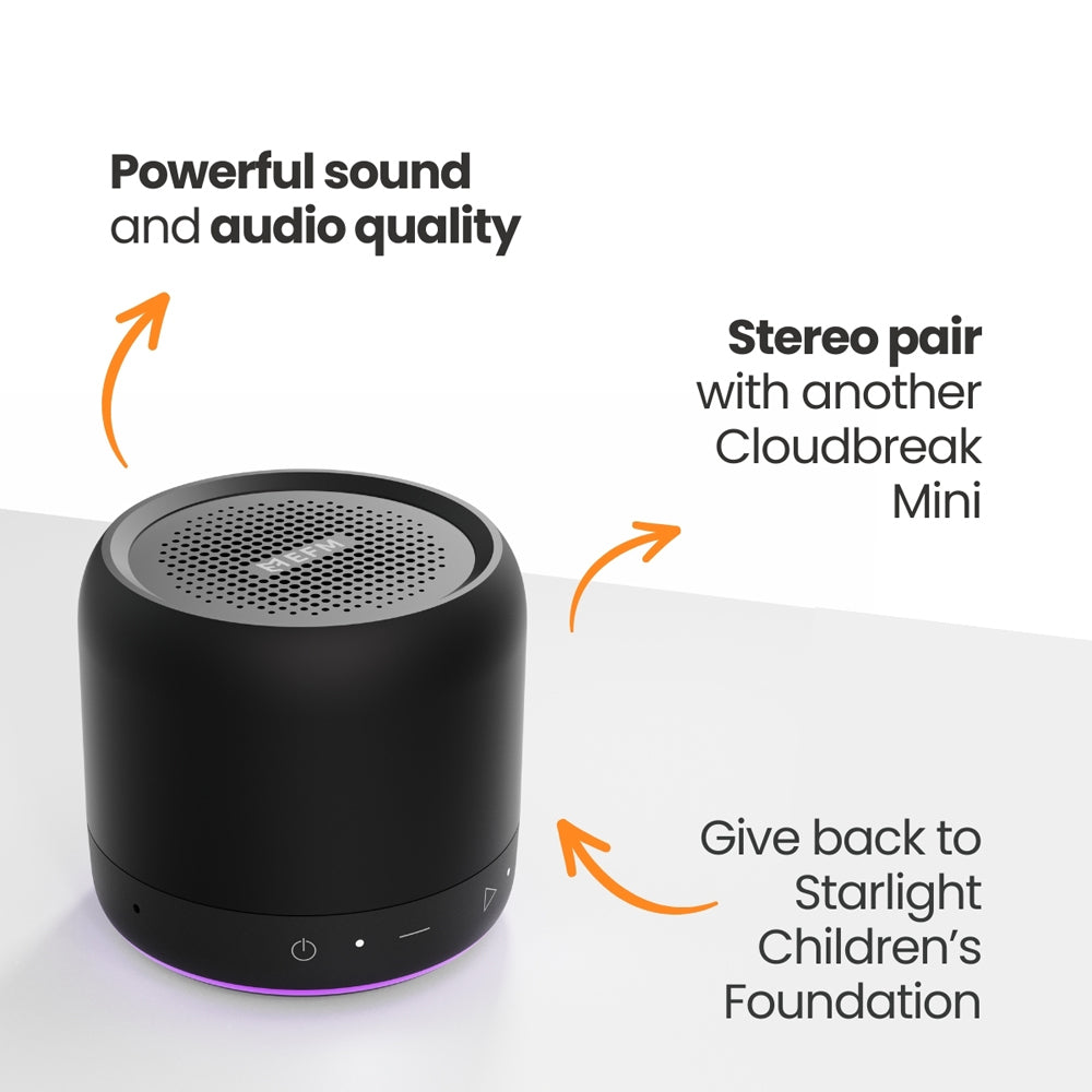 Efm Cloudbreak LED Wireless Mini Bluetooth Speaker TWS For Apple/Samsung Black — image 4