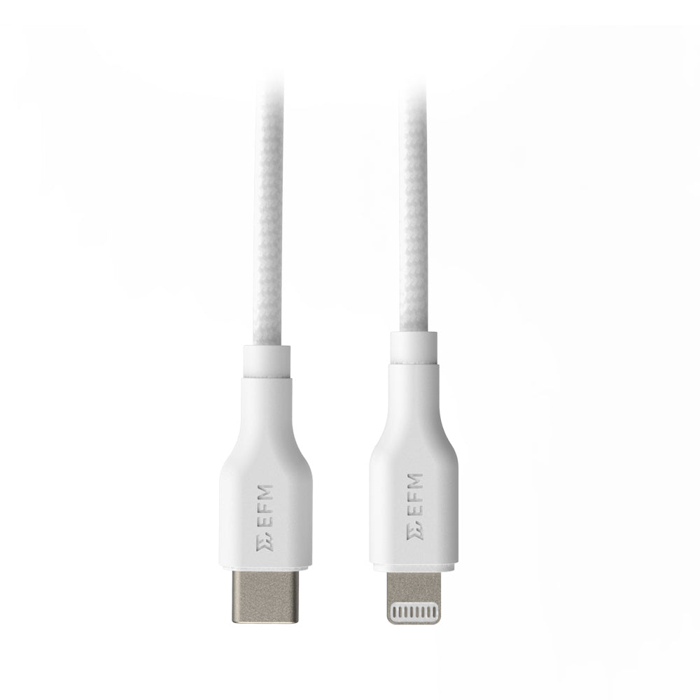 Efm 2m USB-C to Lightning Charge/Data Sync MFI-Certified Cable for Apple White — image 3