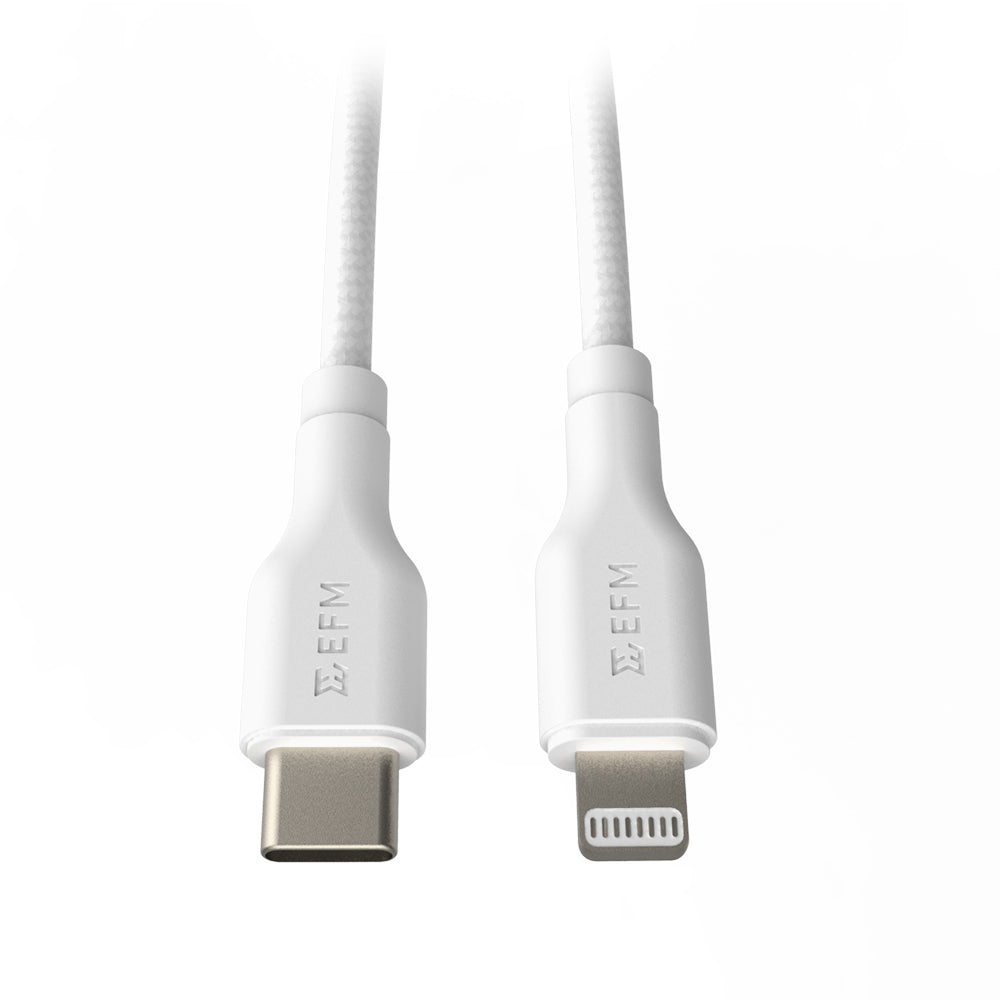 Efm 2m USB-C to Lightning Charge/Data Sync MFI-Certified Cable for Apple White — image 2