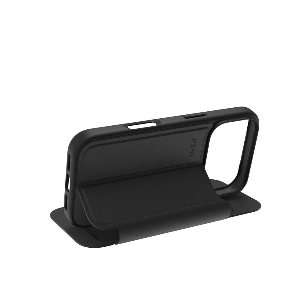 Efm 6.3in Black Venice Leather Wallet Phone Case For iPhone 17 Pro — image 3
