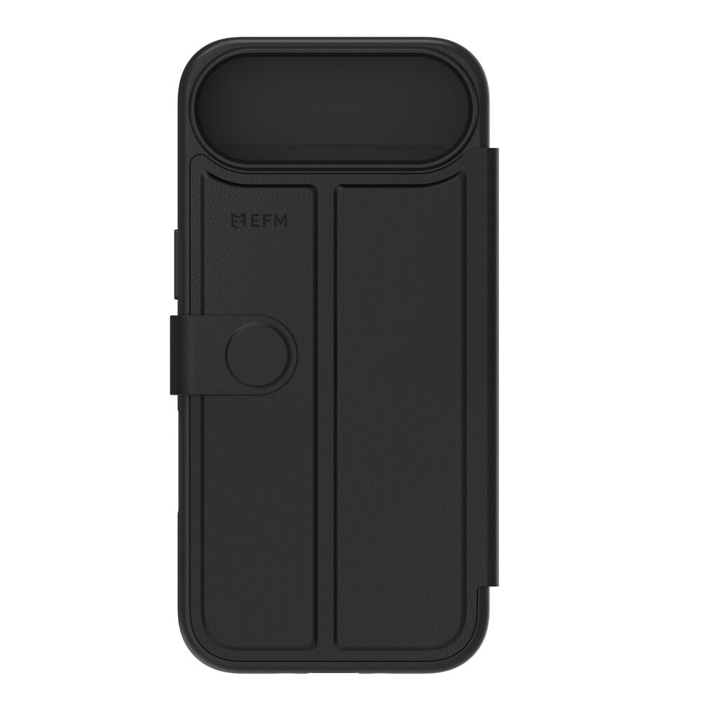 Efm 6.5in Black Venice Leather Wallet Phone Case For iPhone 17 Air — image 3