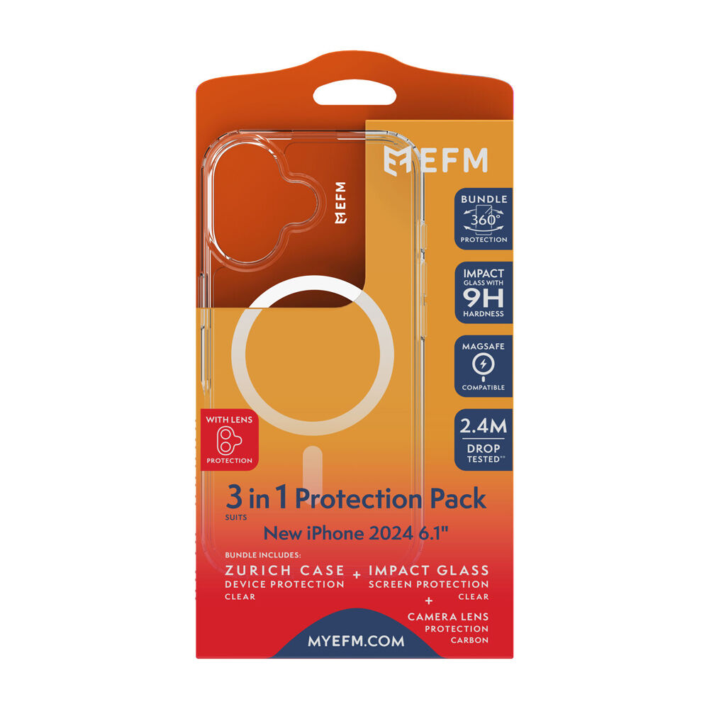 Efm Zurich MagSafe Case, Screen & Lens Protector Set for iPhone 16 (3 Pieces) — image 2