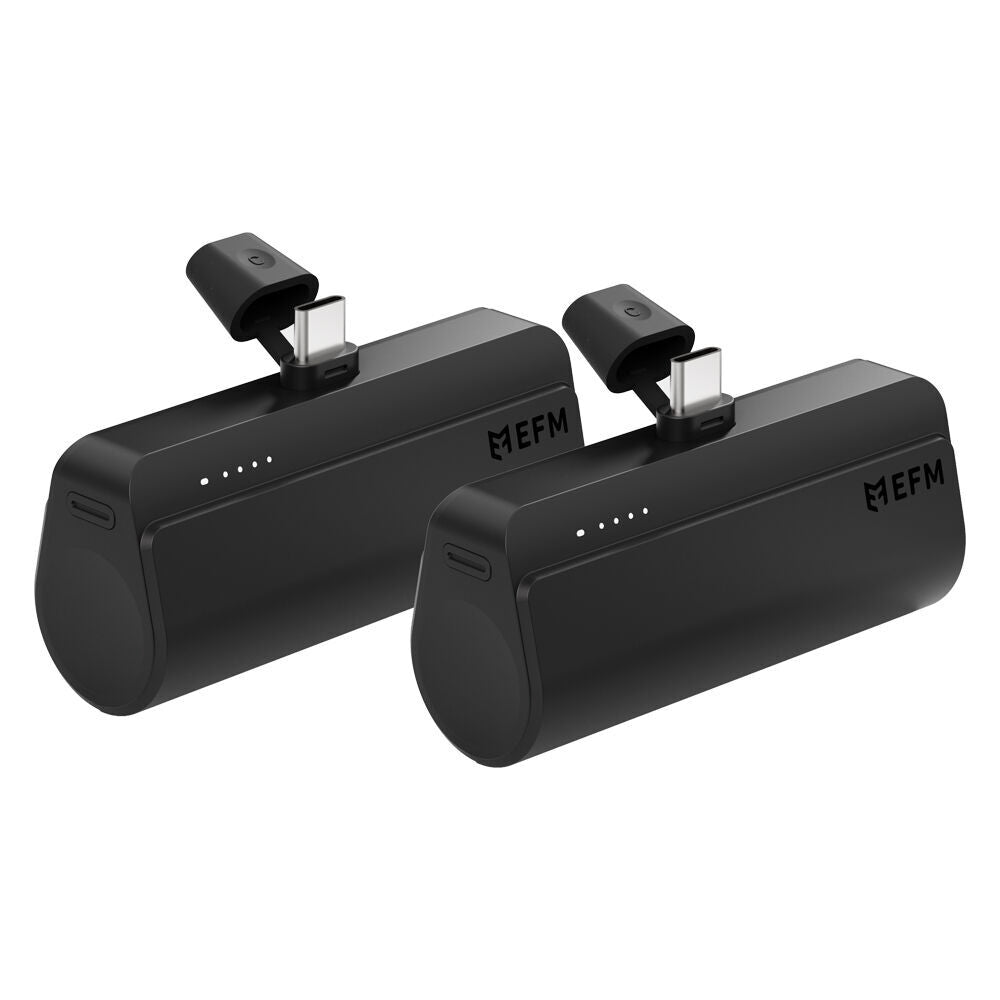 Efm Power On-The-Go Battery Powerbank 5000mAh For All USB-C Devices Black (2 Pieces)