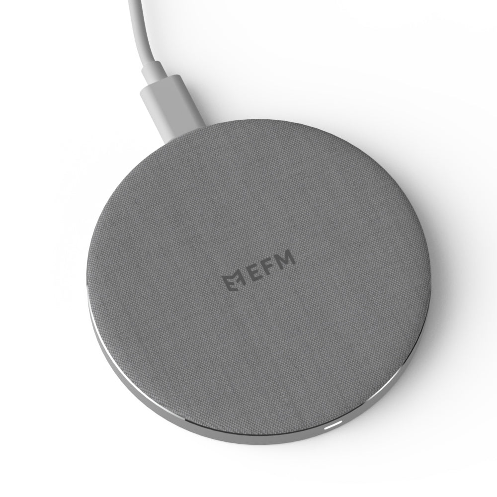 Efm 15W Qi Wireless Charging Pad/Mat For Apple/Android Smartphone/Earbuds Silver