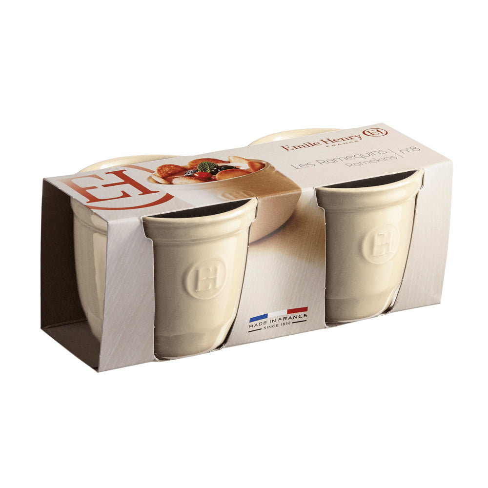 Emile Henry 8cm Ceramic Ramekin Set Dessert/Creme Brulee Baking Dish Clay (2 Pieces)