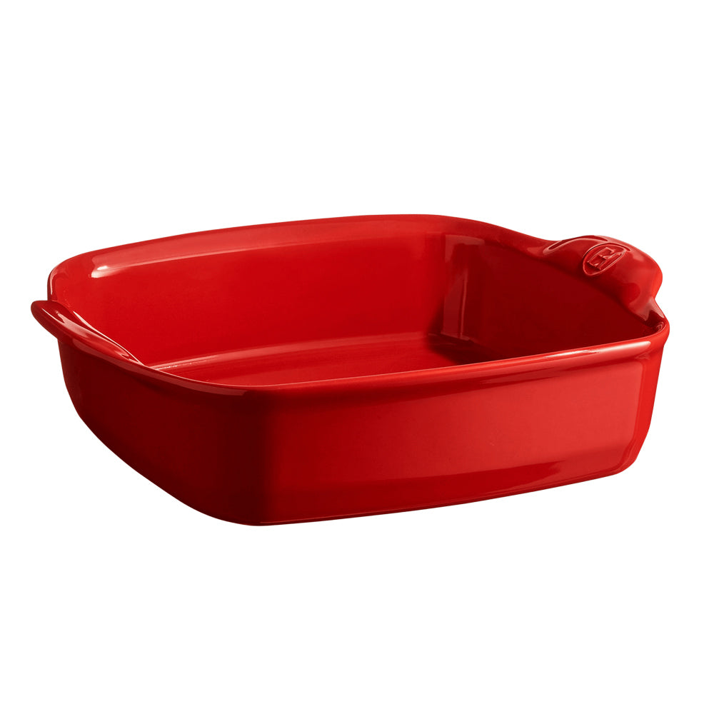 Emile Henry 22cm Ceramic Baking Dish Food/Dessert Container Square Burgundy