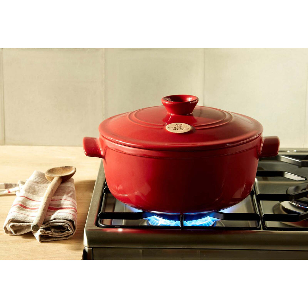 Emile Henry 3.9L/26cm Ceramic Round Stewpot Food Cooking Pot w/ Lid Burgundy — image 2
