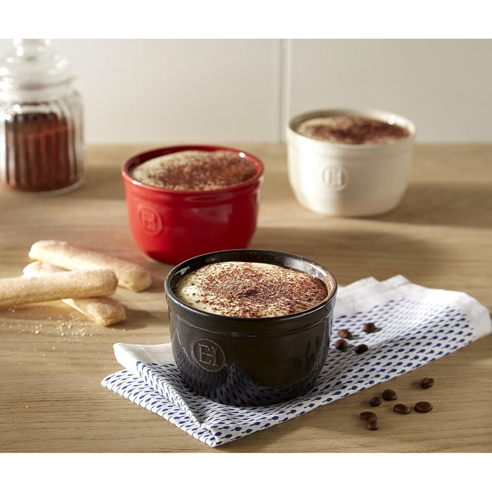 Emile Henry 10cm Ceramic Ramekin Dessert/Brulee Baking Set Dish Charcoal (2 Pieces) — image 3
