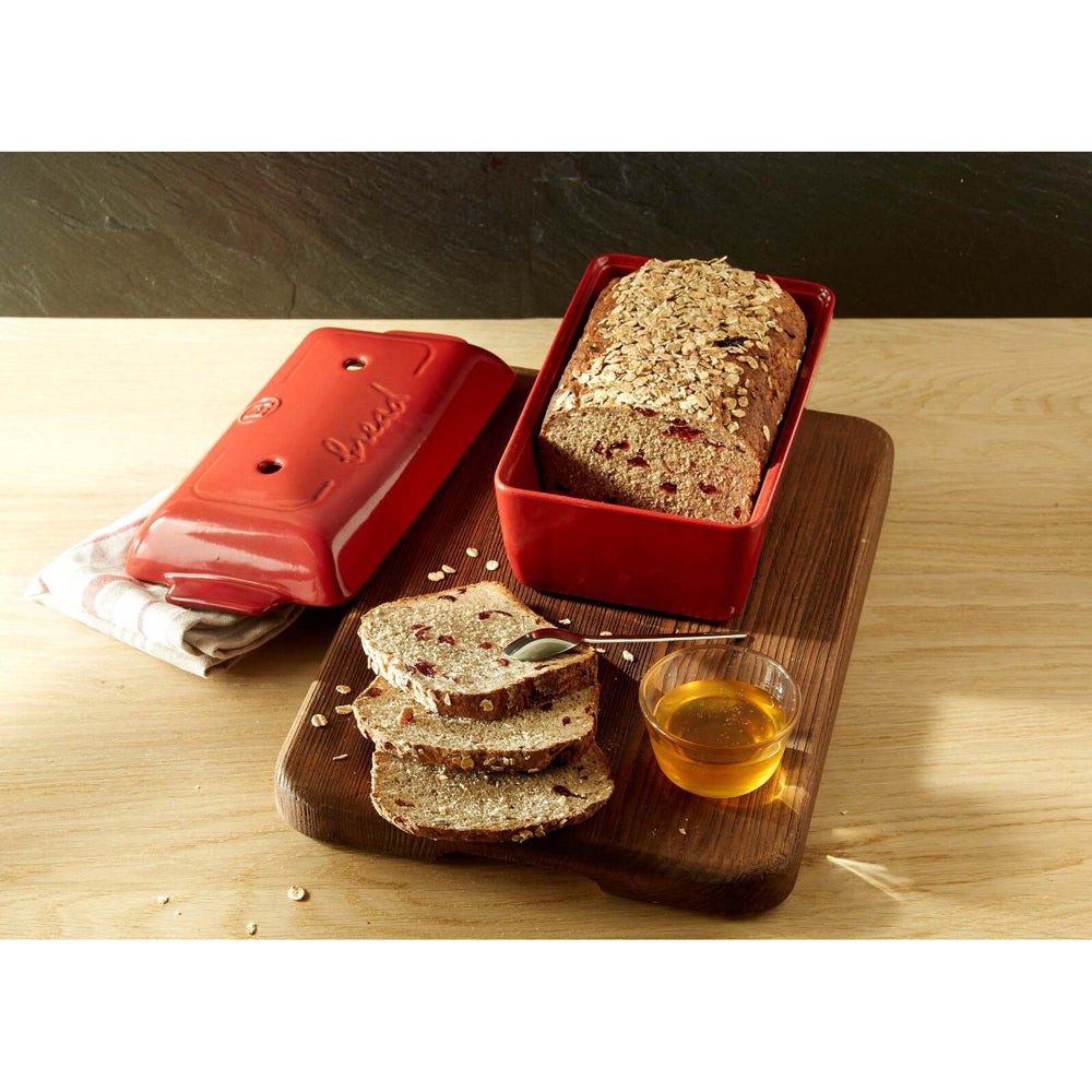 Emile Henry 24cm Ceramic Bread Loaf Baker Dish w/ Lid Tray Rectangle Charcoal — image 4