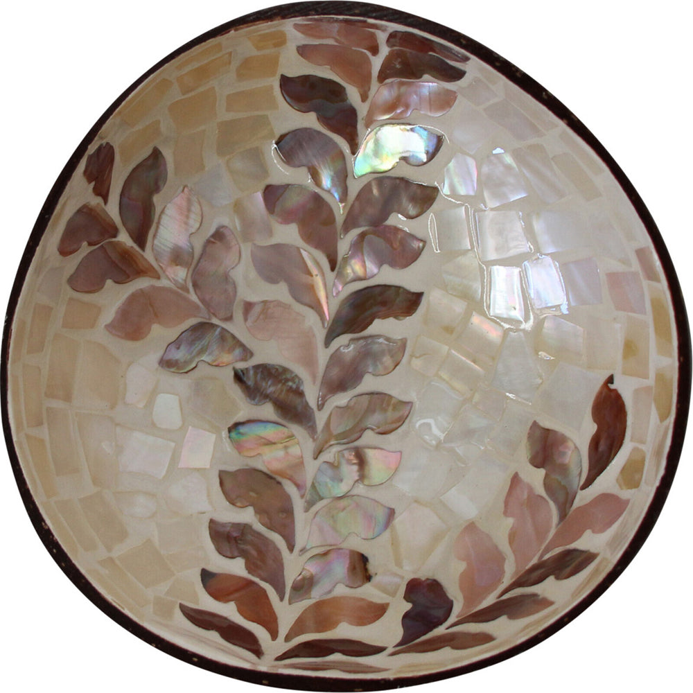 LVD Fern Natural 13cm Decorative Coco MOP Bowl Container Home Tabletop Round (2 Pack) — image 3