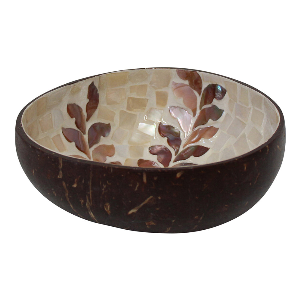 LVD Fern Natural 13cm Decorative Coco MOP Bowl Container Home Tabletop Decor Round