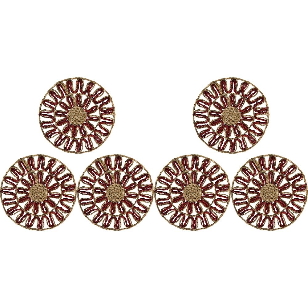 LVD Seagrass Placemat Russet Home/Kitchenware Table Decor 35x35cm Natural (6 Pack)