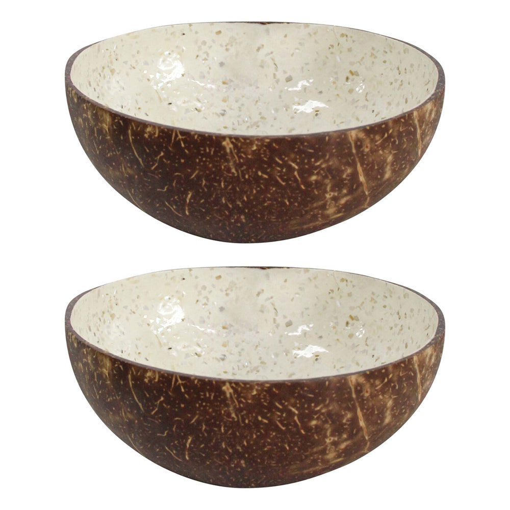 LVD Orient Field 13cm Decorative Coco MOP Bowl Container Home Tabletop Round (2 Pack)