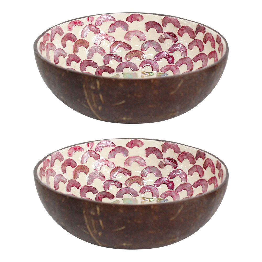 LVD Lifesaver 13cm Decorative Coco MOP Bowl Container Home Tabletop Desk Round (2 Pack)