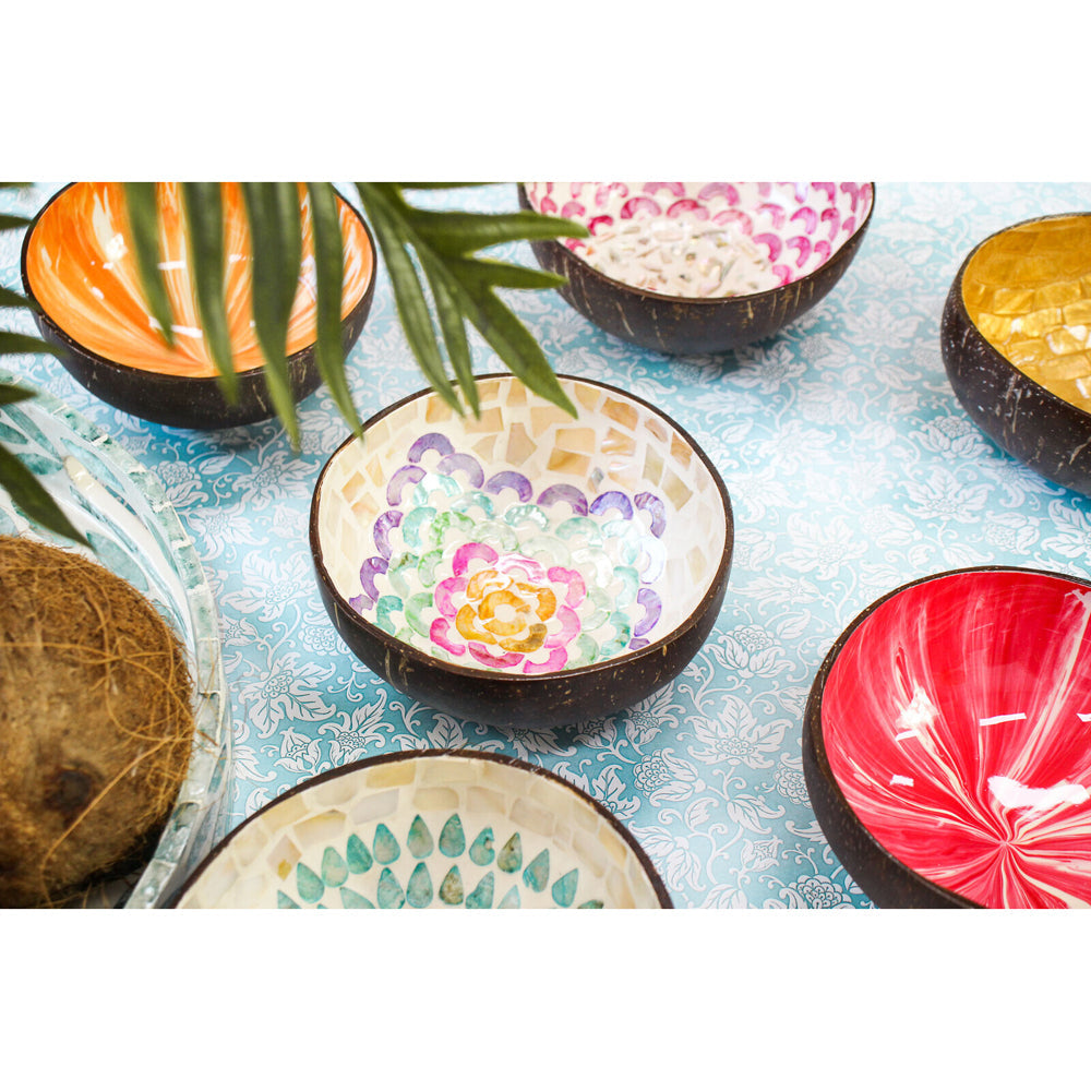 LVD Sunray Peach 13cm Decorative Coco Bowl Container Home Tabletop Desk Round (2 Pack)