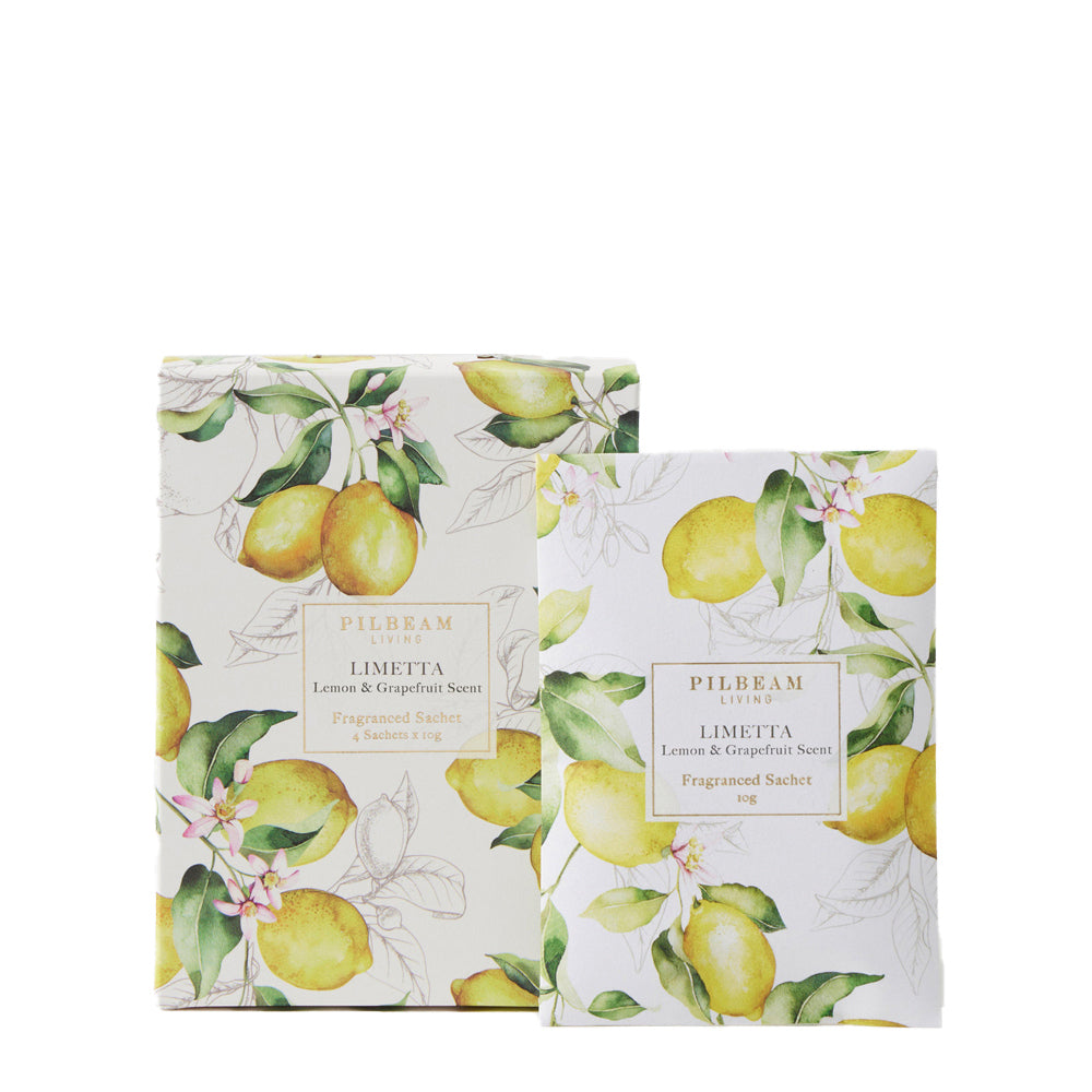Pilbeam Living 4pc Pilbeam Living Limetta Scented Mini Sachets Set Lemon & Grapefruit Scent (3 Pack) — image 2