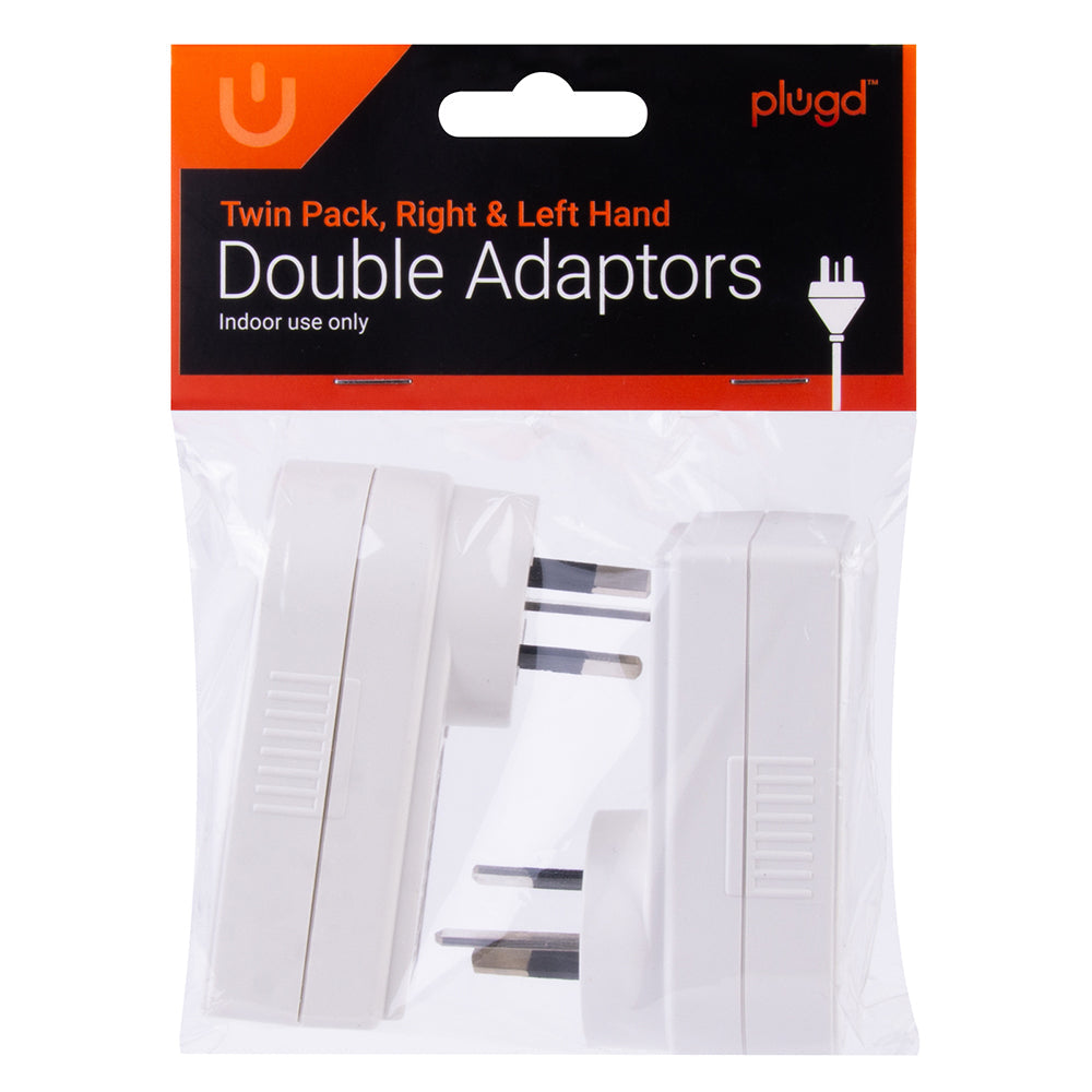 Plugd Twin Pack 240v 10amp 2400w Max Double Adaptors Outlet Splitter (3 Pack) — image 2