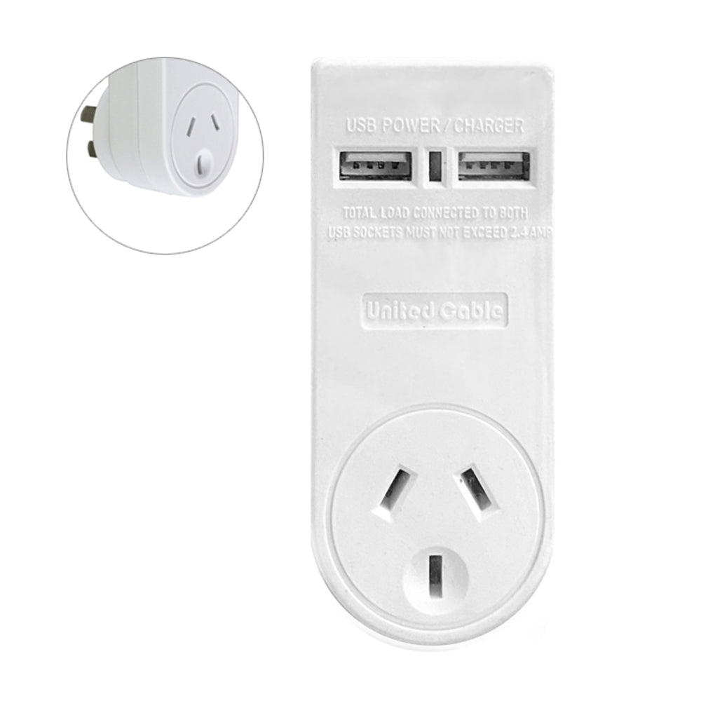 Power Single Adapter & Dual USB Charger with Surge Protection (2 Pack) — image 3