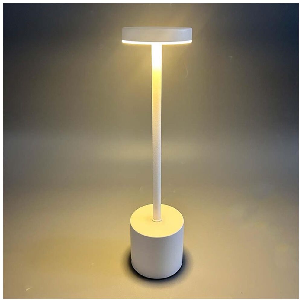 Brazco White Cordless Rechargable Wireless Table Modern Lighting Flat Lamp — image 2