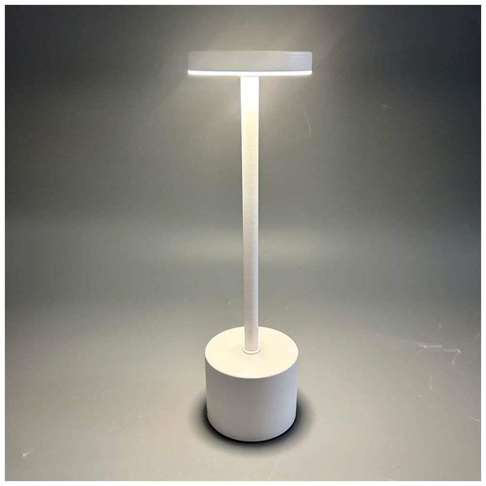 Brazco Cordless Rechargable Wireless Table Modern Lighting Flat Lamp White (4 Pack) — image 4
