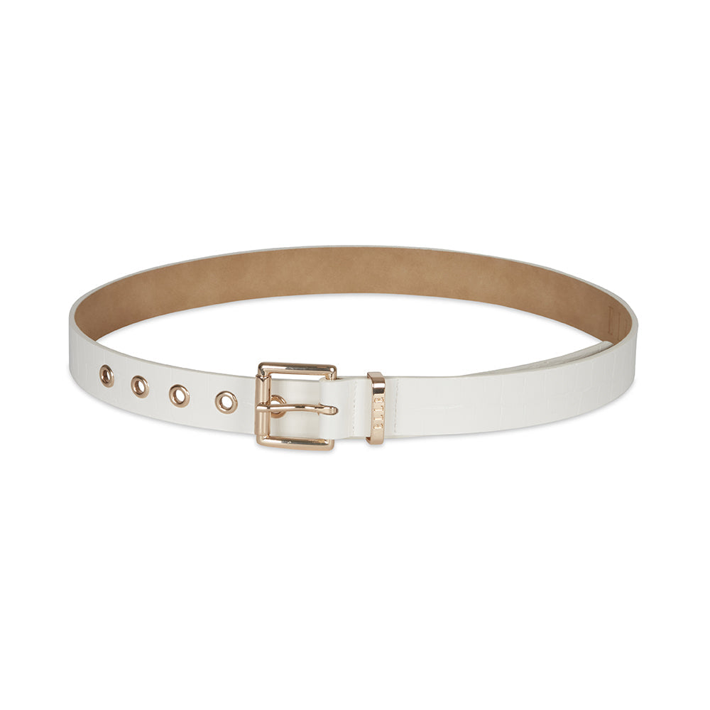 Elle Women's/Ladie's Lourdes Modern Jean Chic Fashion Belt White Croc Large — image 2