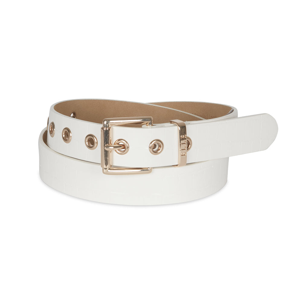 Elle Women's/Ladie's Lourdes Modern Jean Chic Fashion Belt White Croc Large — image 3