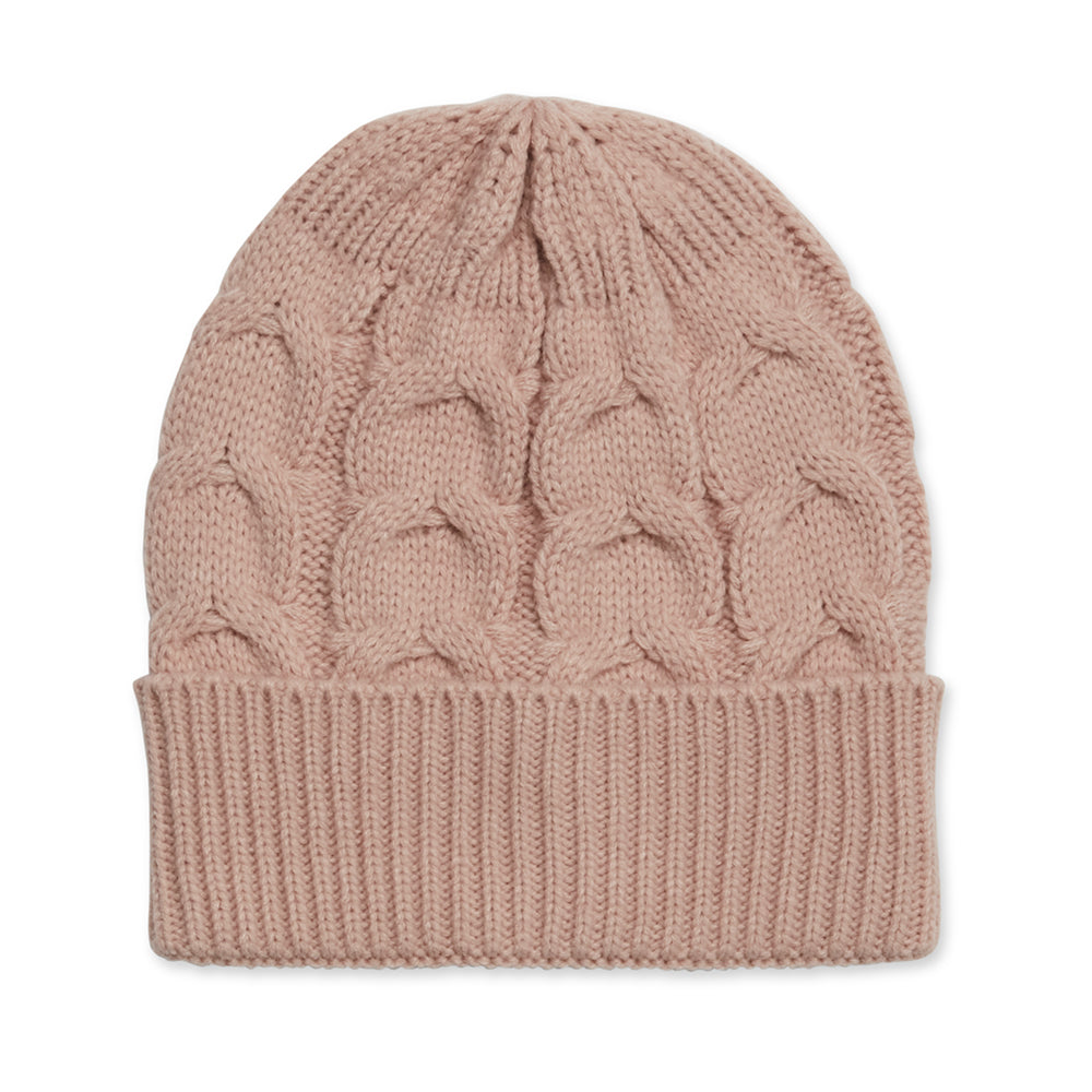 Elle Women's/Ladie's Cable Knitted Acrylic Beanie Warm Stretch Cosy Hat/Cap Pink