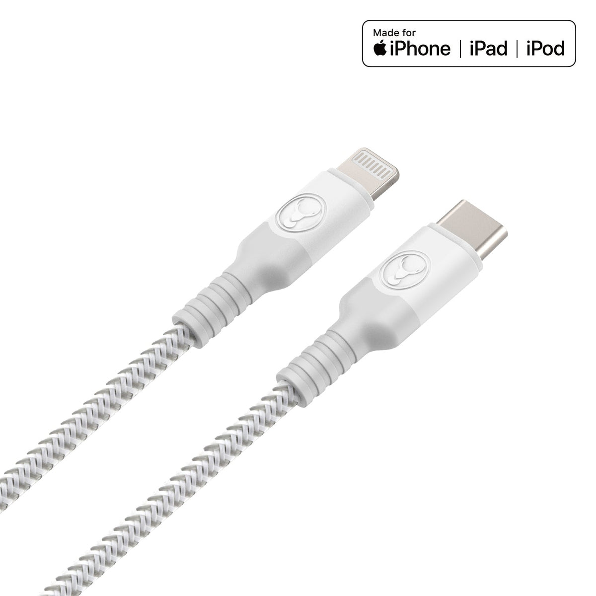 Bon.Elk Bonelk Long-Life USB-C to Lightning Cable (1.2 m) (White/Grey) — image 2