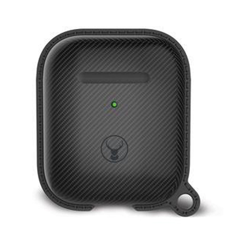 Bon.Elk Carbon Case for Apple AirPods Led/tpu Bumper Drop Proof Cover Black