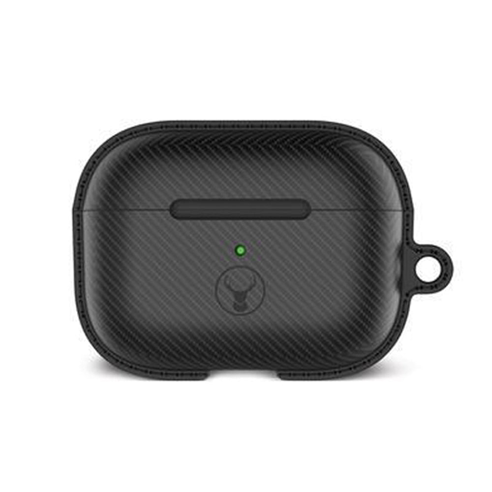 Bon.Elk Carbon Case for Apple AirPods Pro Led/tpu Bumper Drop Proof Cover Black