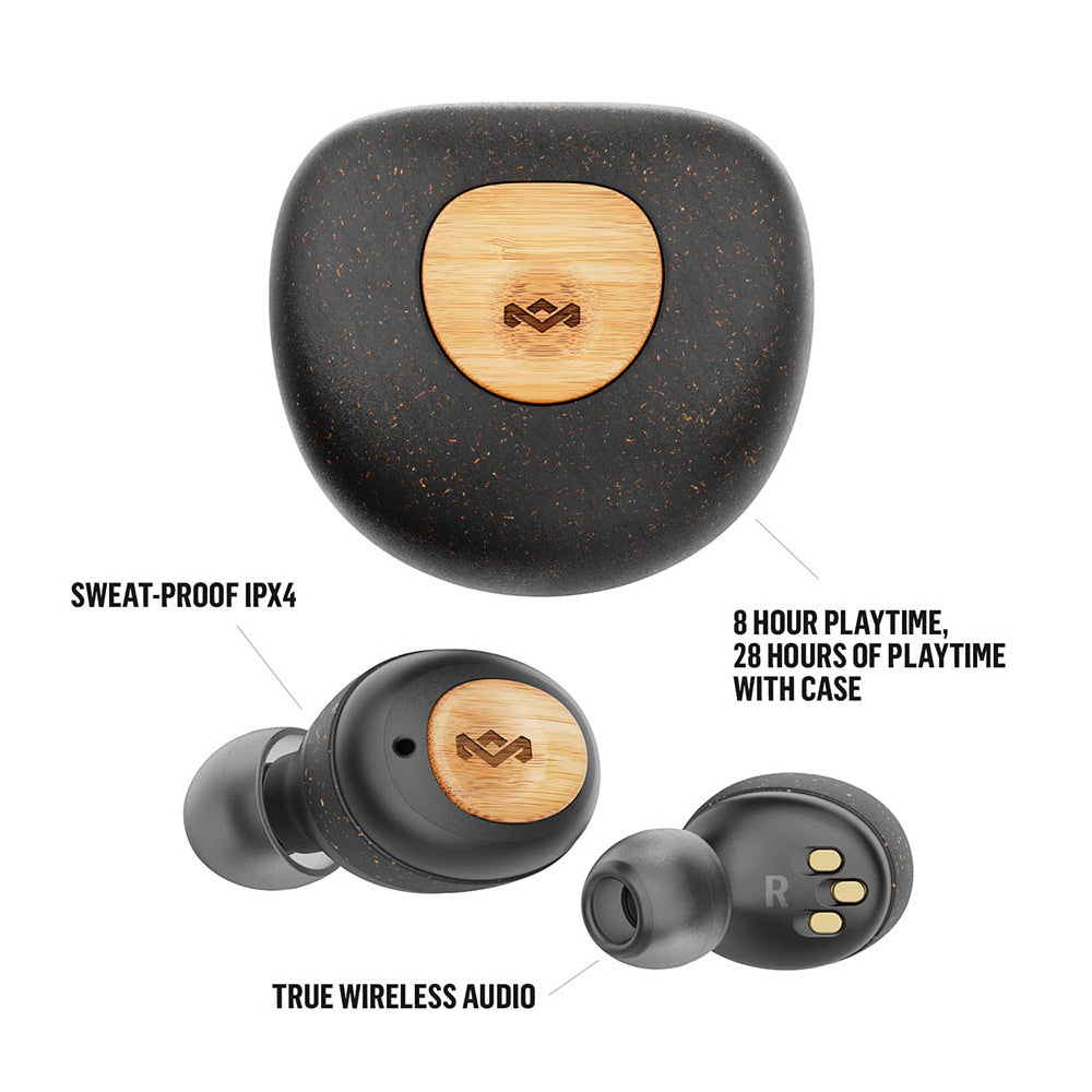 House of Marley Champion True Wireless Bluetooth 5.0 IPX4 Earphones Earbuds BLK — image 2
