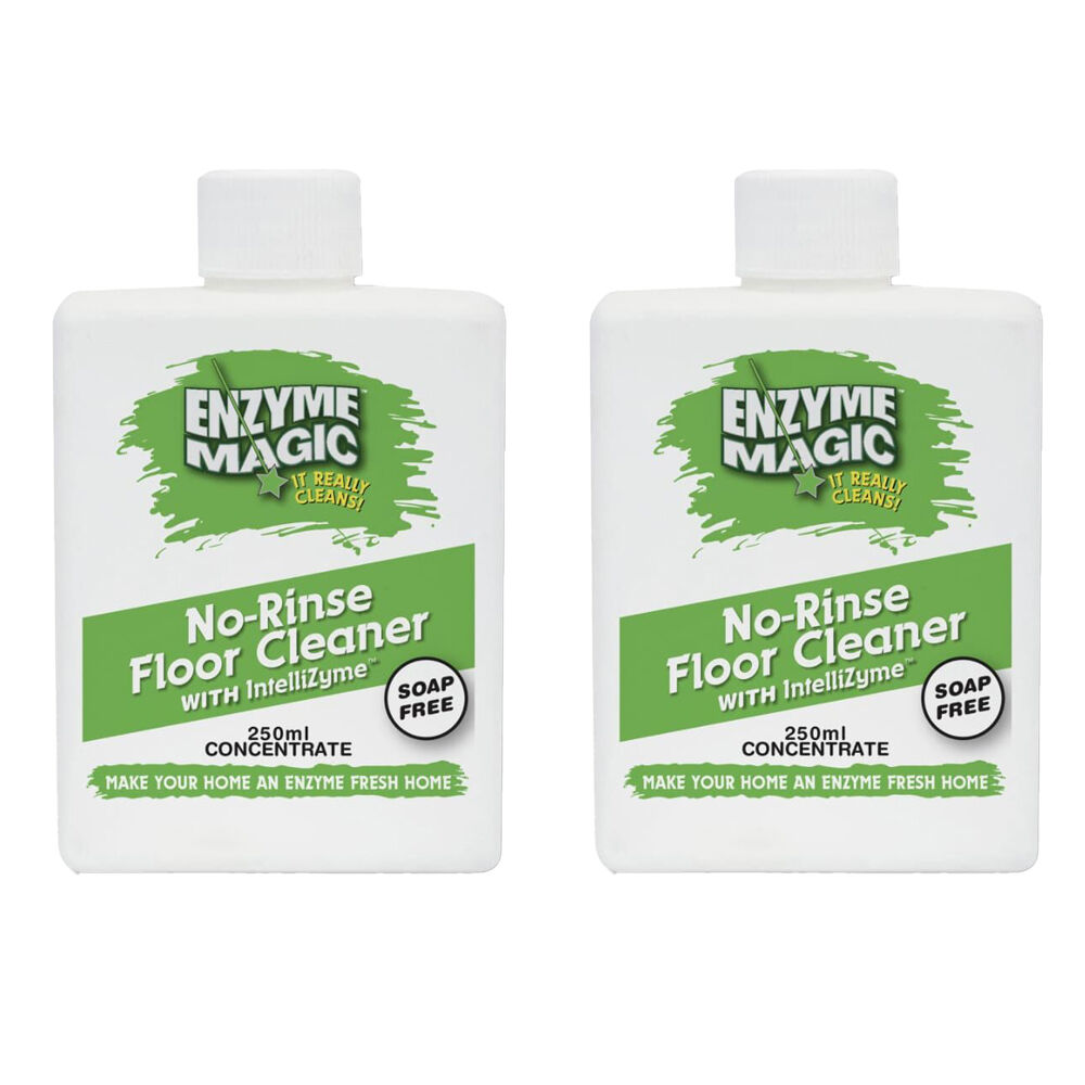 Enzyme Magic No Rinse Floor Cleaner 250ml Concentrate Makes 10L Soap Free (2 Pack)