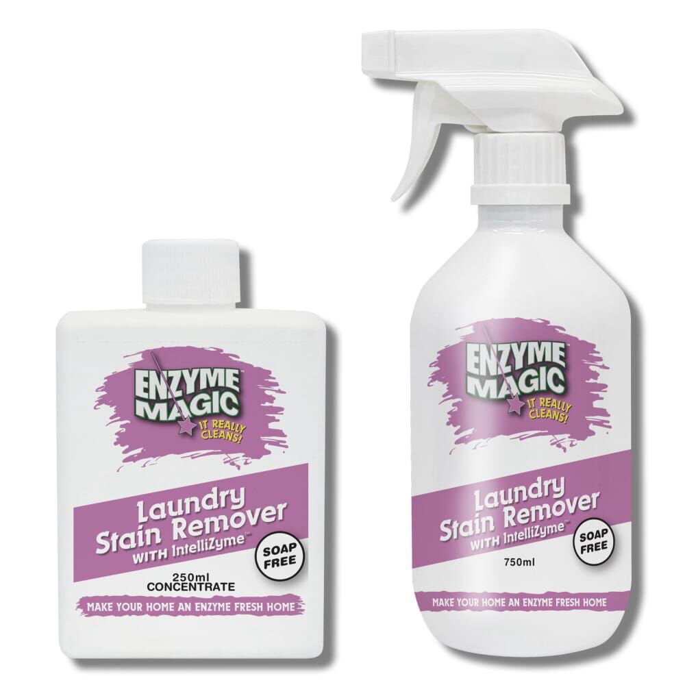 Enzyme Magic Makes 7.5L Laundry Stain Remover 250ml Concentrate w/Spray Bottle