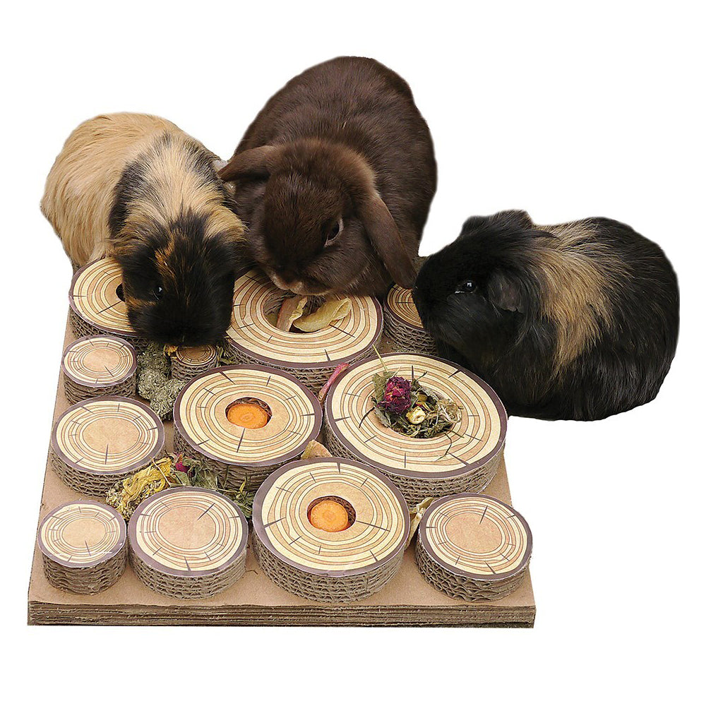 Rosewood Maze-A-Log Natural Pet Feeder 30cm Rabbit/Guinea Pig Treat Challenge