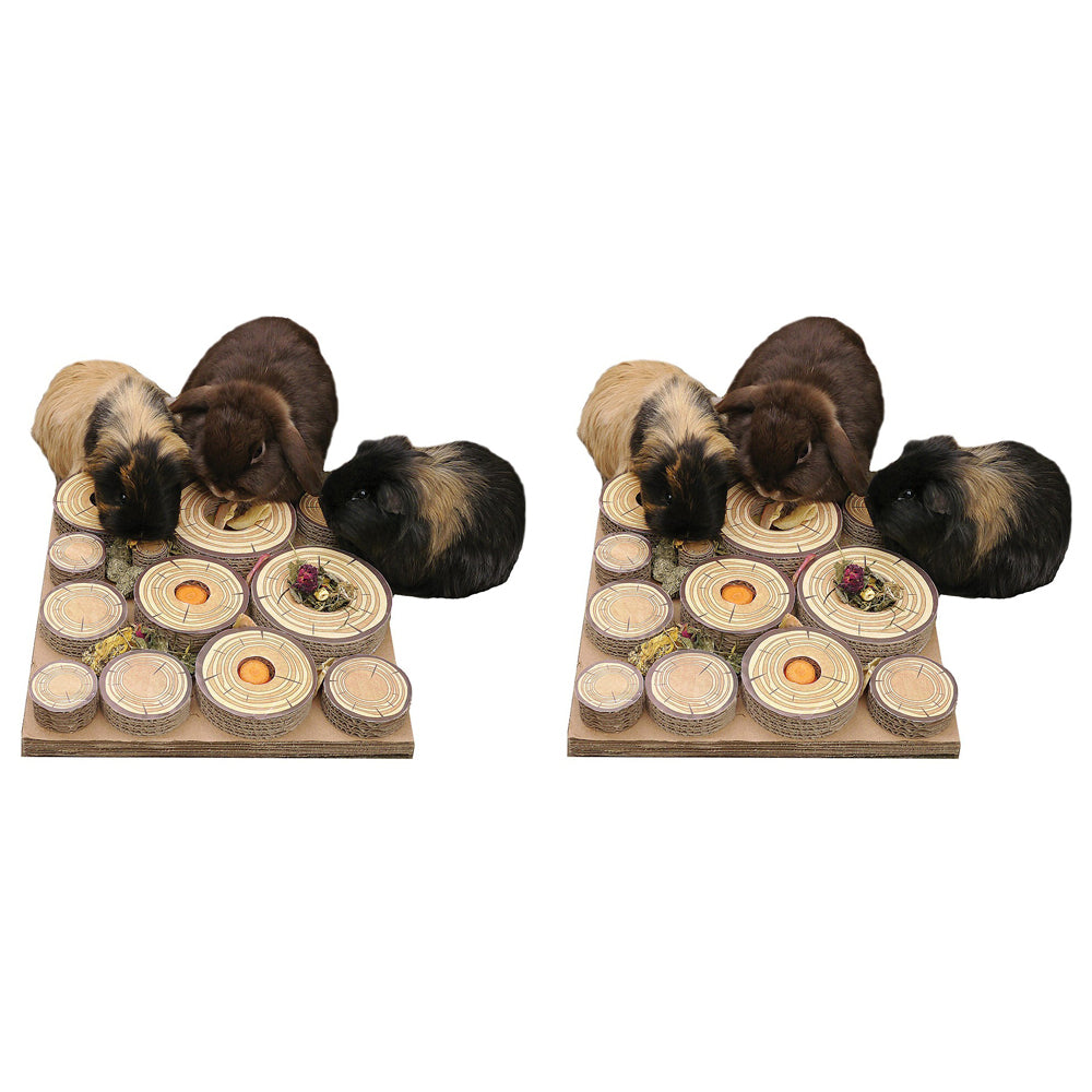 Rosewood Maze-A-Log 30cm Rabbit/Guinea Pig Treat Challenge Pet Feeder Natural (2 Pack)