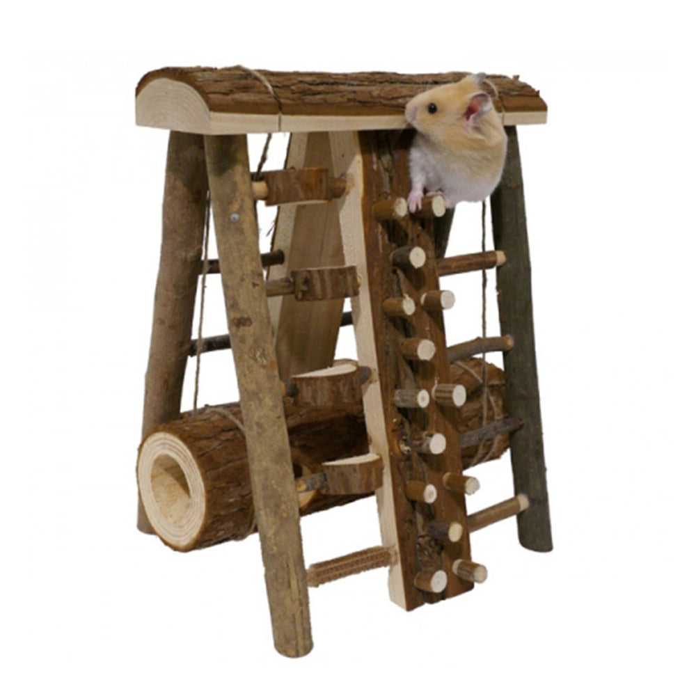 Rosewood Brown Hamster/Guinea Pig Activity Small Pet Toy Wooden Assault Course
