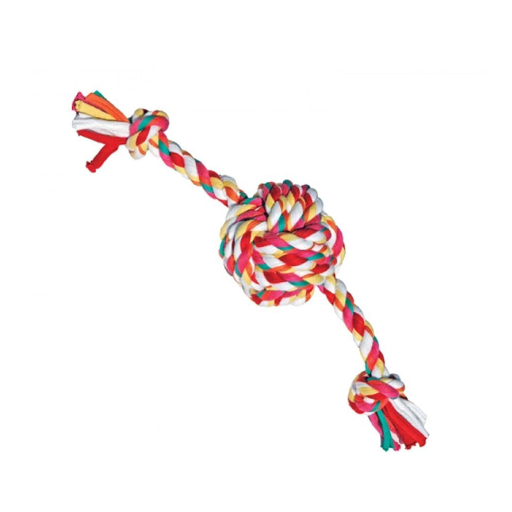 Rosewood Small Chew Bite Cotton Rope Ball Pet Dog Play Fetch Tug Training Toy
