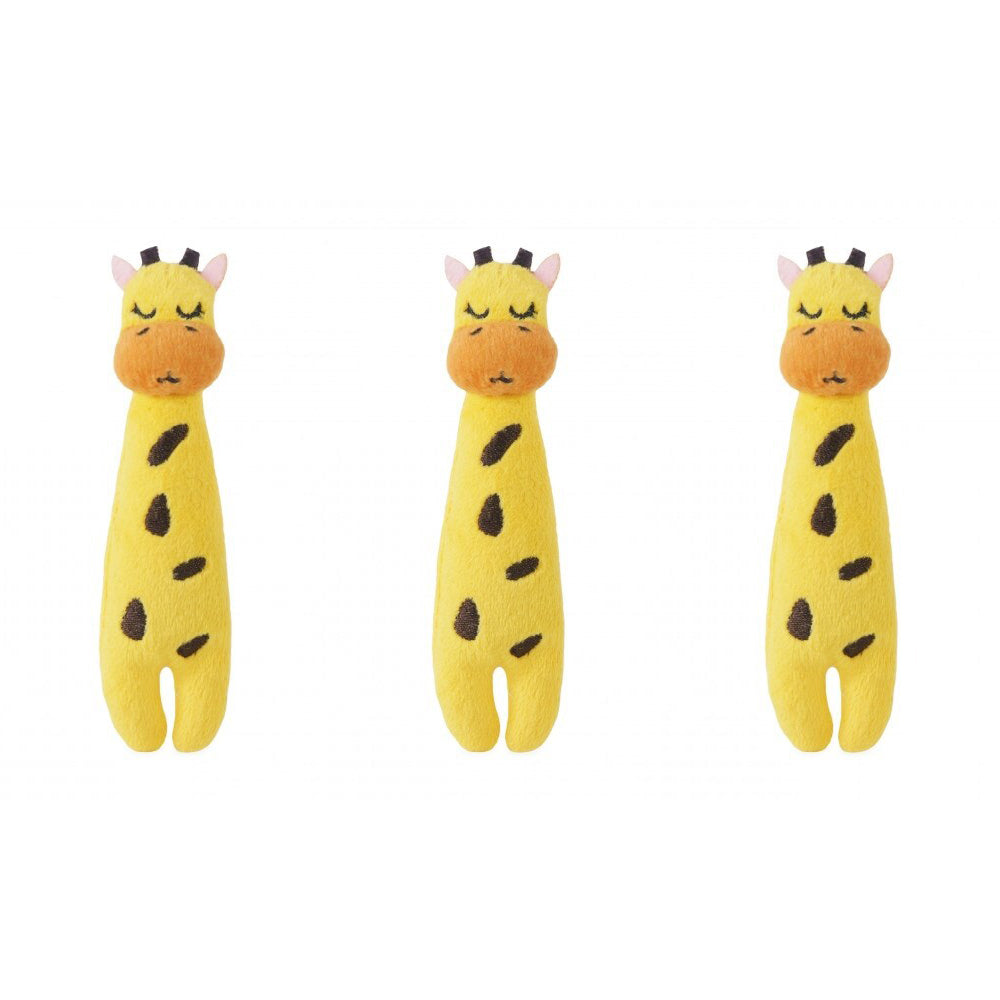 Rosewood Eco Friendly Pet/Cat Giraffe Plush Grab Interactive Play Toy Yellow (3 Pack)