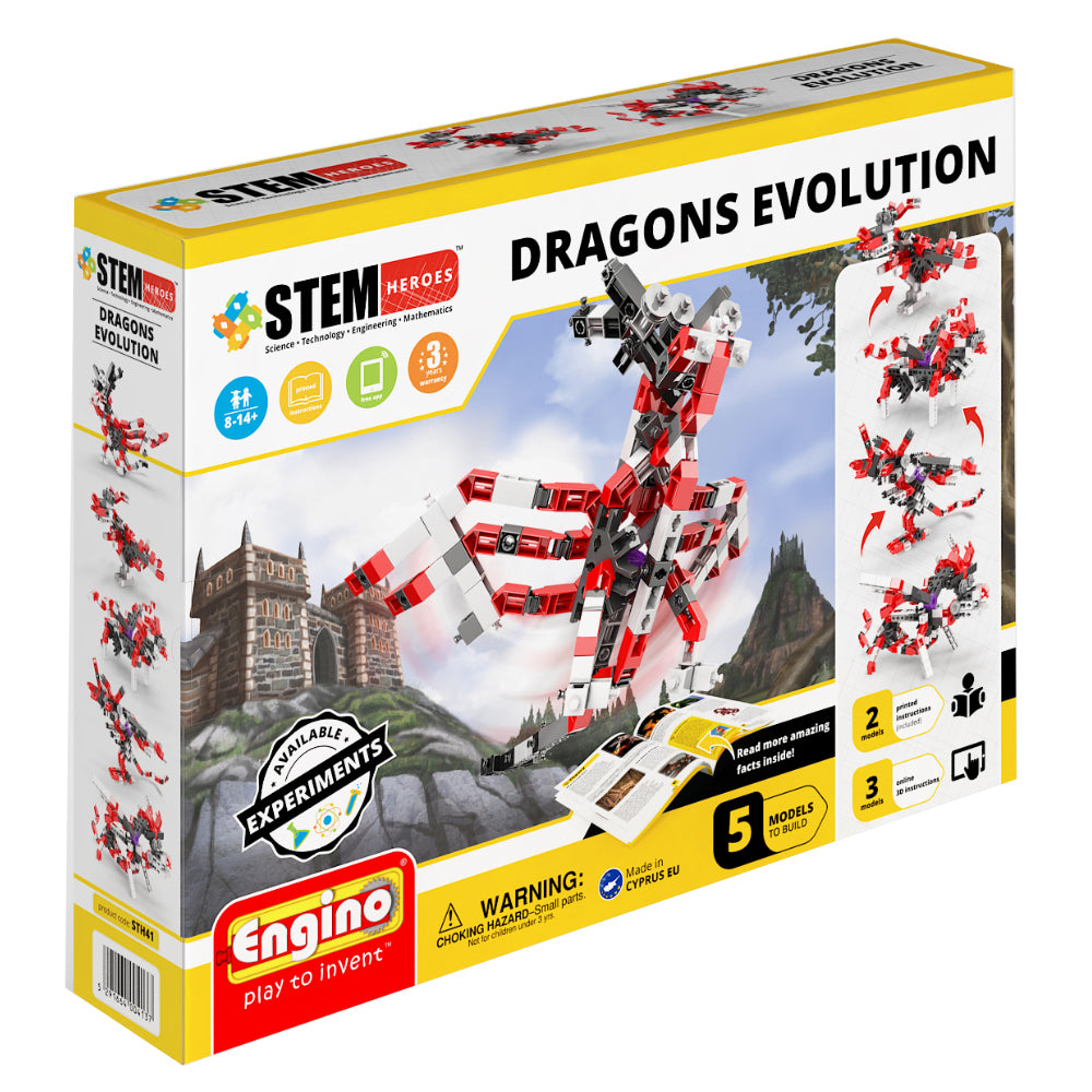 Engino Discovering STEM Dragons Evolution Kids/Children Building Toy Kit 8y+