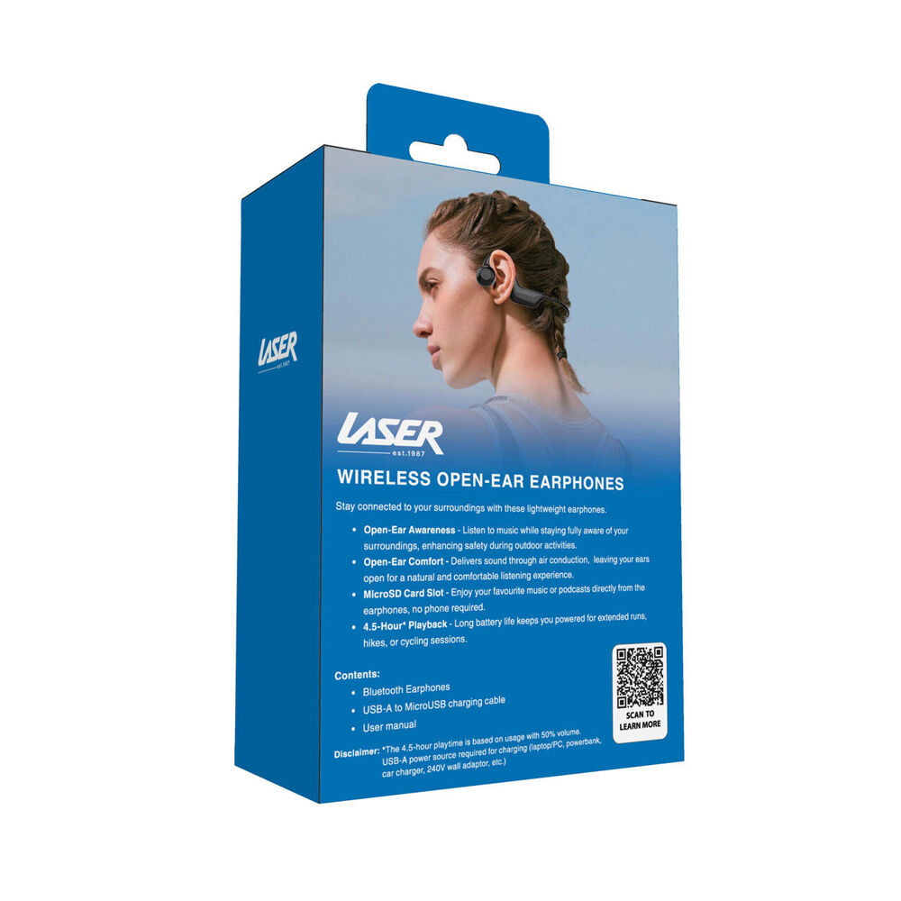 Laser Black Sports Bluetooth Wireless Open Ear Air Conduction Earphones — image 10