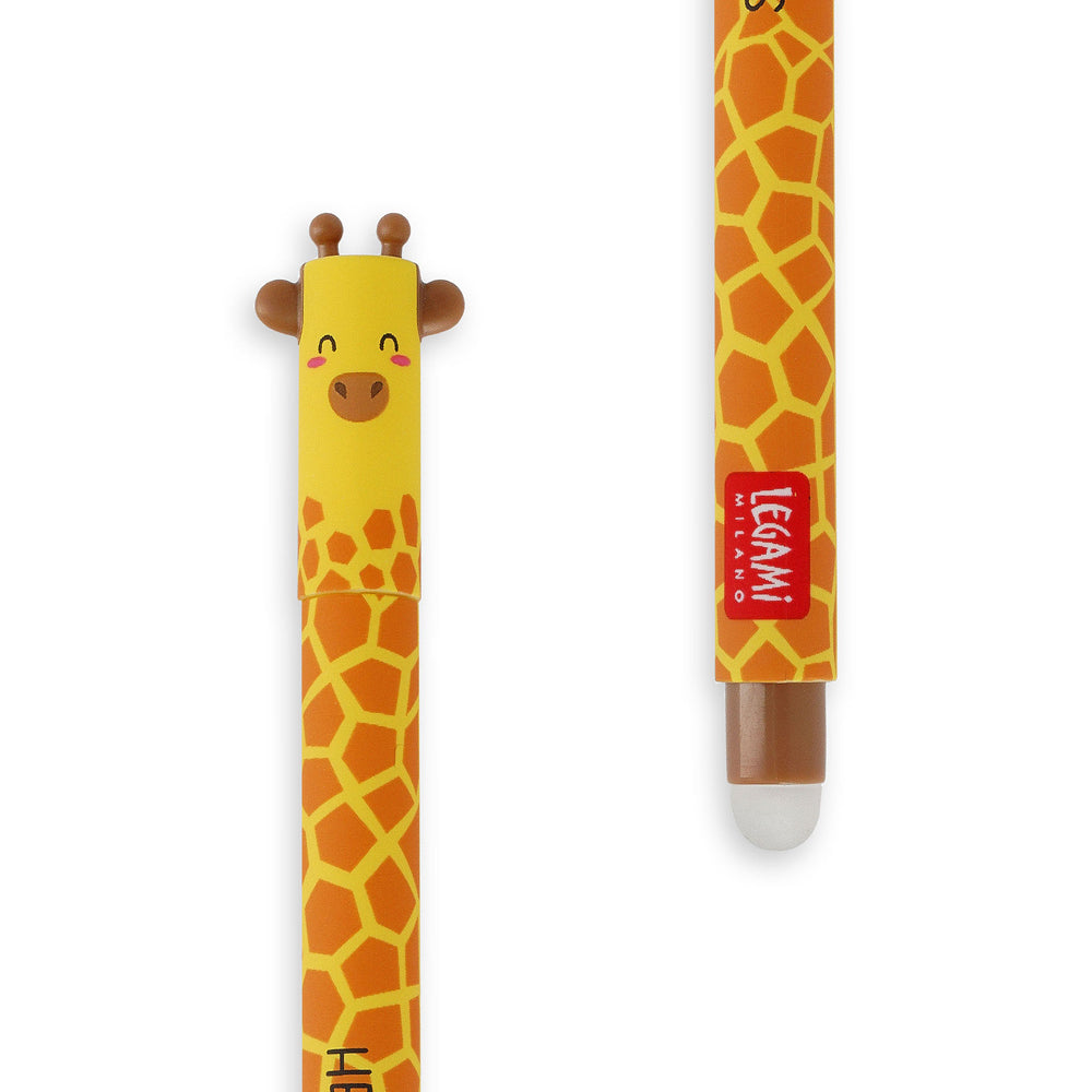 Legami Erasable Gel Pen Rollerball Friction Writing Stationery Giraffe Black Ink — image 3