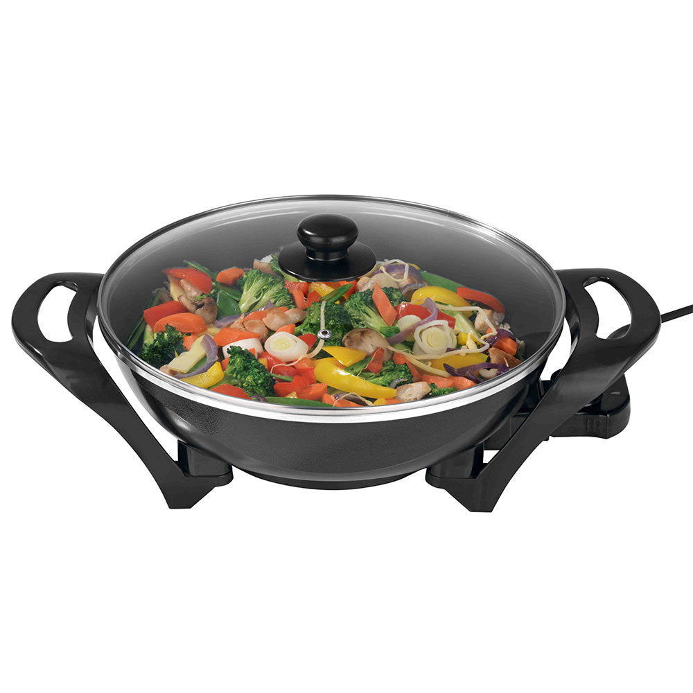 Healthy Choice Lenoxx 4.5L 1500W Large Electric Wok/Non-Stick/Stir-fry/Cooking Pan/Cooker Black — image 2